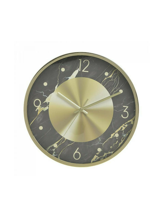 Click Ρολόι Τοίχου Πλαστικό Χρυσό / Μαύρο 30cm
