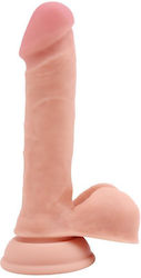 Chisa Novelties Pure Naturally Undressed Debater Liquid Silicone Dual-Density Realistic Dildo Glass Dildo with Balls and Suction Cup Flesh 19.2cm