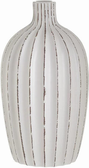 Inart Ceramic Vase Λευκό 15x15x27cm