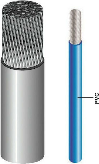 Eval Marine Καλώδιο Ρεύματος με Διατομή 1x2.5mm² Εύκαμπτο PVC Επικασσιτερωμένο Μονοπολικό σε Μαύρο Χρώμα 1m Εύκαμπτο
