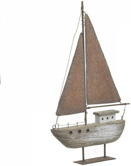 Inart Античен Декоративна лодка Дърво Natural/Brown 21x4x33см 1бр