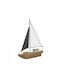 Inart Wooden Miniature Ship Natural/Black 24x5x32cm