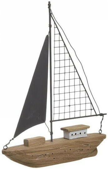 Inart Декоративна лодка Дърво Natural/Black 24x5x32см 1бр