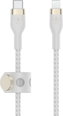 Belkin Braided USB-C to Lightning Cable 15W Λευκό 1m (CAA011BT1MWH)