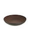 Inart Round Polyresin Decorative Platter Coffee 30x30x6cm