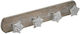 Inart Wooden Vintage Wall Hanger with 4 Slots White 54x9x9cm 1pc