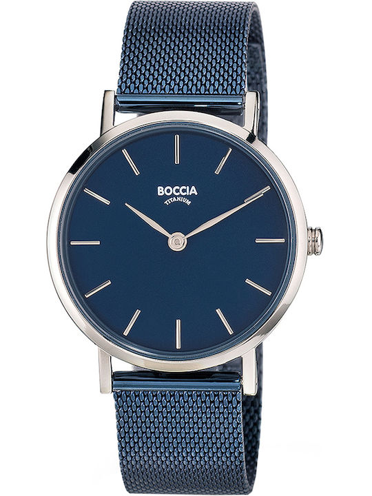 Boccia Women's Watch with Blue Metal Bracelet
