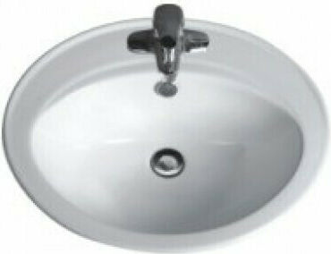 Inter Ceramic ICC 5547 Deasupra Blatului Chiuvetă Porțelan 55x47x22cm Alb