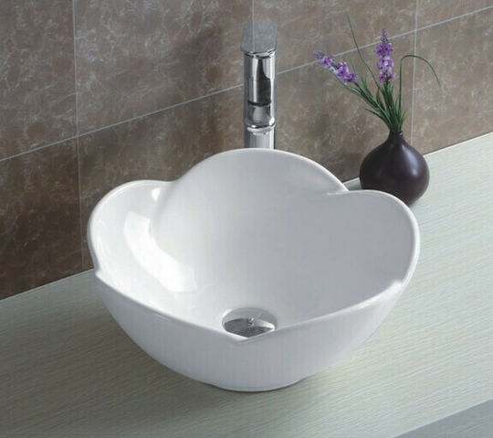 Inter Ceramic ICB 867 Deasupra Blatului Chiuvetă Porțelan 39x39x16.5cm Alb