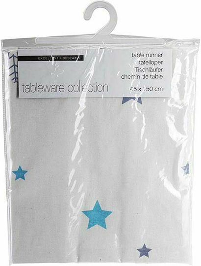 JK Home Decoration Weihnachtlich Tischtuch Läufer Stoff Weiß L150xB45cm.