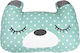 Baby Star Crib Decorative Pillow Tiny Friends Bear Green 37x40cm