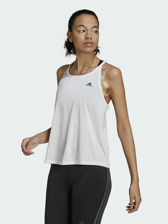Adidas Parley Run Fast Αμάνικη Γυναικεία Αθλητική Μπλούζα Λευκή