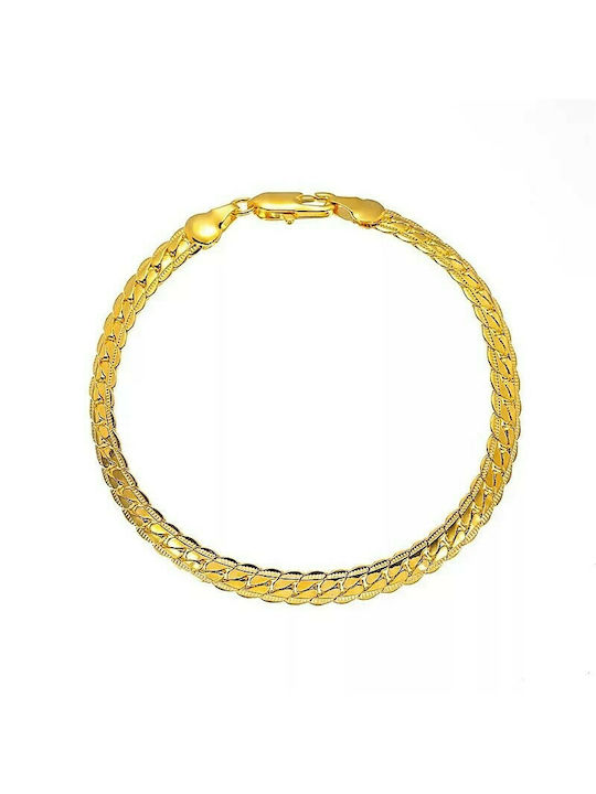 Flat Bracelet 5mm Gold Plated Brass Bracelet