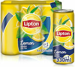 Lipton Κουτί Ice Tea Λεμόνι Χωρίς Ανθρακικό Χωρίς Ζάχαρη 6x330ml