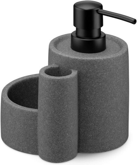 Navaris Tabletop Plastic Dispenser for the Kitchen with Sponge Holder Gray