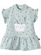 Pocket Bunny Kinderkleid Kurzärmelig Polka Dot Grün