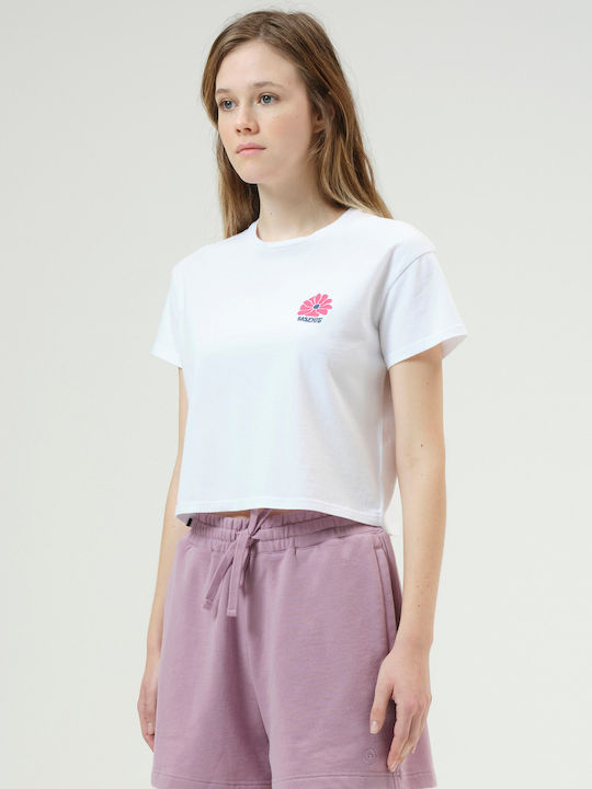 Κοντομάνικο Crop Top Λευκό
