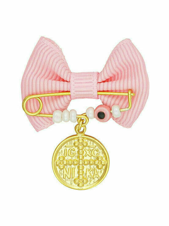 Excite-Fashion Child Safety Pin made of Gold Plated Silver with Constantinato for Girl