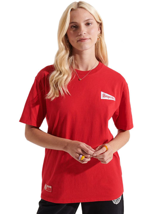 Superdry Γυναικείο T-shirt Risk Red
