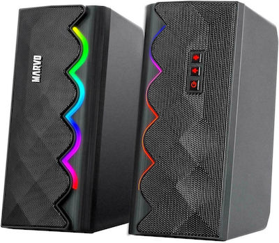 Marvo SG-269 Computerlautsprecher 2.0 mit RGB-Beleuchtung und Bluetooth in Schwarz Farbe