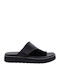 Leder Flache Sandalen für Damen in Schwarz Farbe