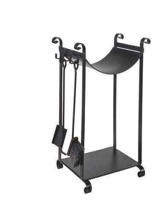 Viometal LTD 530 Οντάριο Μεταλλικό Ράφι Αποθήκευσης Ξύλων 50x38x80cm Μαύρο