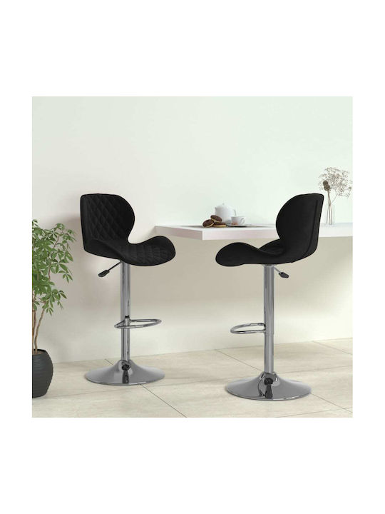 Hocker Bar mit Rückenlehne & Höhenverstellbar Black 2Stück 39x51x89-111cm