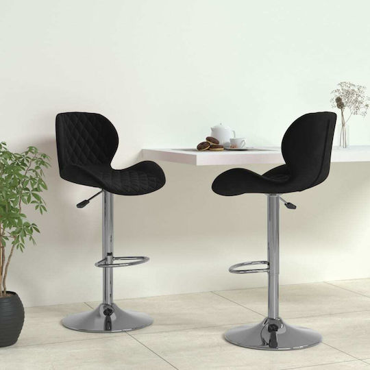 Hocker Bar mit Rückenlehne & Höhenverstellbar Black 2Stück 39x51x89-111cm