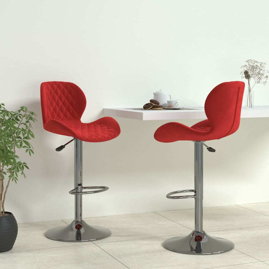 Hocker Bar mit Rückenlehne & Höhenverstellbar Bordeaux 2Stück 39x51x89-111cm