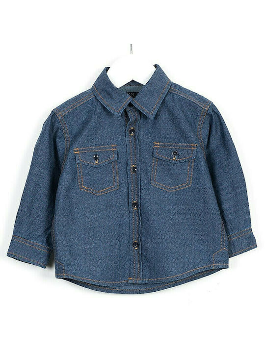 Losan Kids One Color Denim Shirt Blue