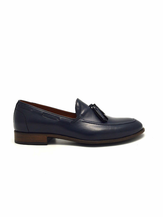 Δερμάτινα Ανδρικά Loafers σε Μπλε Χρώμα