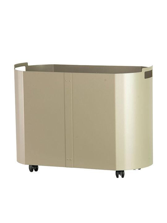 Comex 70504D Металик Дървени Товарни Колички 59x35x43см Бежов