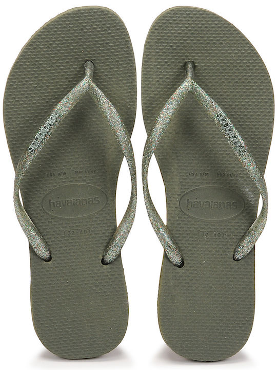 Havaianas Слим Лого Металик Сагионари В Каки Цвят
