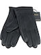 Legend Accessories Men's Leather Touch Gloves with Fur Black