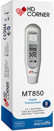 Microlife HD Corner MT 850 Digital Armpit Thermometer Suitable for Babies Gray
