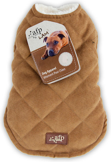 All For Paws Lambswool Μπουφάν Σκύλου Αδιάβροχο Καφέ με Μήκος Ράχης 35 εκ.