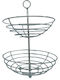 Καρβούνης Obstschale Metallisch 2 Niveaus Silber 25x20x40cm