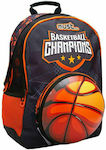 Must Basketball Champions Σχολική Τσάντα Πλάτης Δημοτικού Μαύρο - Πορτοκαλί