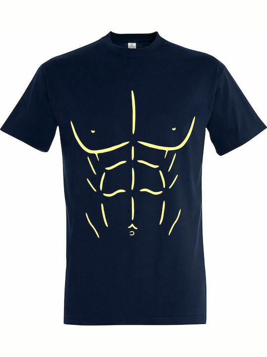T-shirt Unisex " CrossFit SixPack Abs Muscle Body ", French Navy