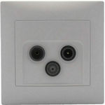 Redled Stinel TV, Satellite, and Radio Antenna Socket Terminal in White color 27462