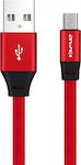 Awei CL-98 Braided USB 2.0 to micro USB Cable Κόκκινο 1m