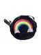 Kinderflauschige Tasche mit Regenbogen-Design Schwarz