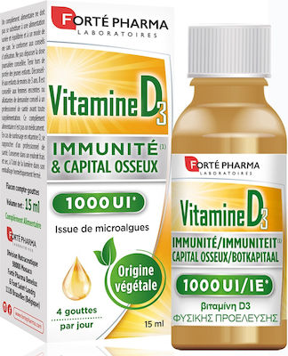 Forte Pharma Vitamin D3 Vitamina pentru Întărirea Sistemului Imunitar 1000iu 15ml