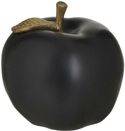 Inart Decorative Apple made of Polyresin Black/Gold 10x10x10cm 1pcs