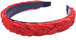 Single Color Glossy Braided Headband Red