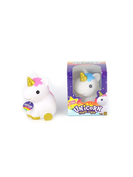 Kinder Dekorative Lampe Einhorn Weiß 10x9x12εκ.