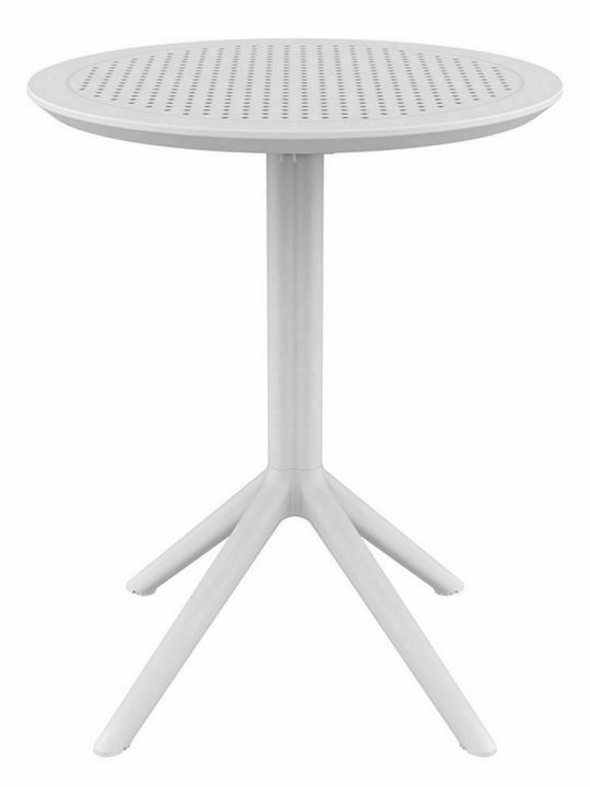 Sky Outdoor Foldable Polypropylene Table for Small Spaces White 60x60x74cm