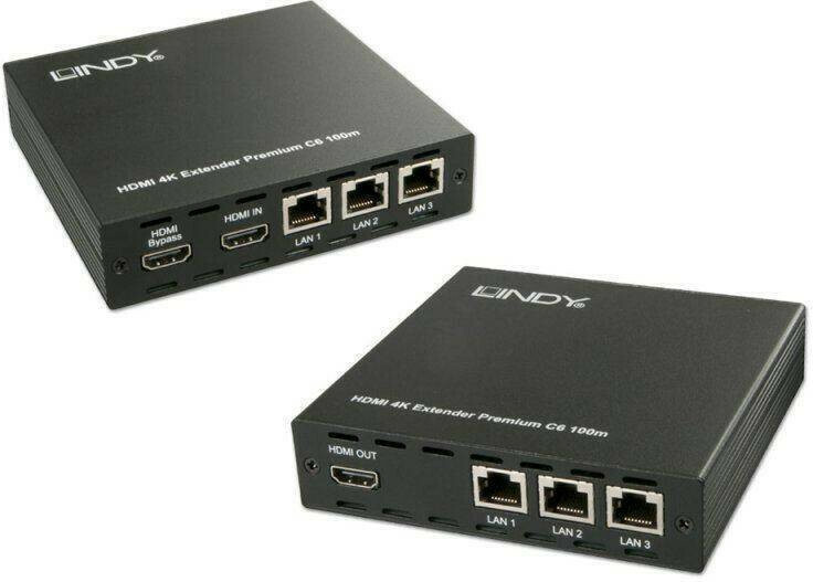 Lindy 100m Cat.6 HDMI, IR & RS232 HDBaseT Extender with PoH &