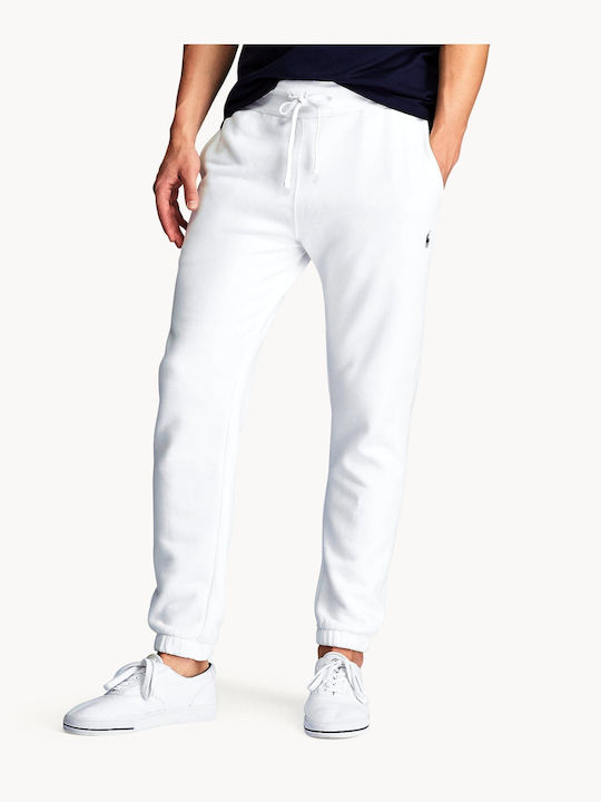 Ralph Lauren Παντελόνι Φόρμας με Λάστιχο Fleece Λευκό