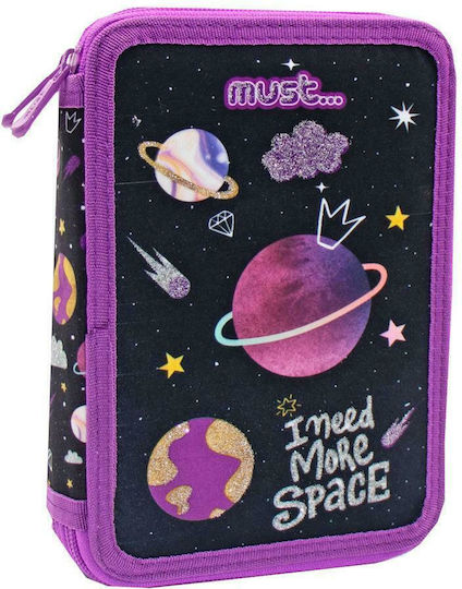 Must Team Pencil Case Full 1pcs with 2 Compartments Purple